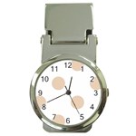 Polka Dots - Pastel Brown on White Money Clip Watch
