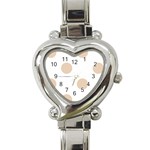 Polka Dots - Pastel Brown on White Heart Italian Charm Watch