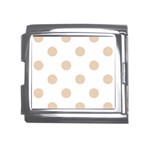 Polka Dots - Pastel Brown on White Mega Link Italian Charm (18mm)