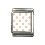 Polka Dots - Pastel Brown on White Italian Charm (13mm)