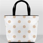 Polka Dots - Pastel Brown on White Bucket Bag