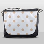 Polka Dots - Pastel Brown on White Messenger Bag