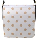 Polka Dots - Pastel Brown on White Flap Closure Messenger Bag (S)