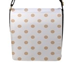Polka Dots - Pastel Brown on White Flap Closure Messenger Bag (L)