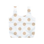 Polka Dots - Pastel Brown on White Full Print Recycle Bag (S)