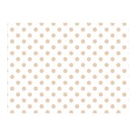Polka Dots - Pastel Brown on White Double Sided Flano Blanket (Mini)