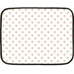 Polka Dots - Pastel Brown on White Double Sided Fleece Blanket (Mini)