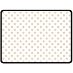 Polka Dots - Pastel Brown on White Fleece Blanket (Large) (One Side)