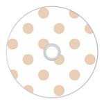 Polka Dots - Pastel Brown on White CD Wall Clock