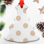 Polka Dots - Pastel Brown on White Ornament (Christmas Tree)