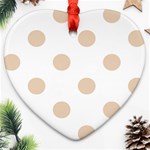 Polka Dots - Pastel Brown on White Ornament (Heart)