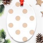 Polka Dots - Pastel Brown on White Ornament (Oval)