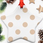 Polka Dots - Pastel Brown on White Ornament (Star)