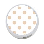 Polka Dots - Pastel Brown on White 4-Port USB Hub (Two Sides)