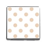 Polka Dots - Pastel Brown on White Memory Card Reader (Square)