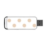 Polka Dots - Pastel Brown on White Portable USB Flash (Two Sides)