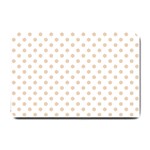 Polka Dots - Pastel Brown on White Small Doormat