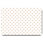 Polka Dots - Pastel Brown on White Large Doormat