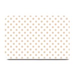 Polka Dots - Pastel Brown on White Plate Mat