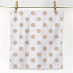Polka Dots - Pastel Brown on White Face Towel