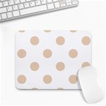 Polka Dots - Pastel Brown on White Small Mousepad