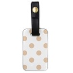 Polka Dots - Pastel Brown on White Luggage Tag (One Side)