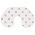 Polka Dots - Pastel Brown on White Travel Neck Pillow