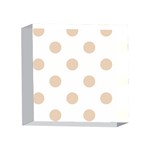 Polka Dots - Pastel Brown on White 4 x 4  Acrylic Photo Block