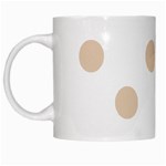 Polka Dots - Pastel Brown on White White Mug