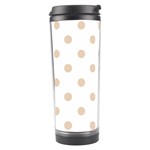 Polka Dots - Pastel Brown on White Travel Tumbler