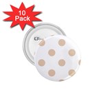 Polka Dots - Pastel Brown on White 1.75  Button (10 pack)