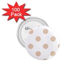 Polka Dots - Pastel Brown on White 1.75  Button (100 pack)