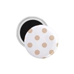 Polka Dots - Pastel Brown on White 1.75  Magnet