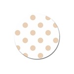 Polka Dots - Pastel Brown on White Magnet 3  (Round)