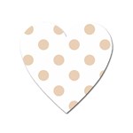Polka Dots - Pastel Brown on White Magnet (Heart)
