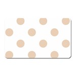 Polka Dots - Pastel Brown on White Magnet (Rectangular)