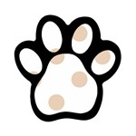 Polka Dots - Pastel Brown on White Magnet (Paw Print)