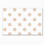 Polka Dots - Pastel Brown on White Postcard 5  x 7 