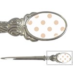 Polka Dots - Pastel Brown on White Letter Opener