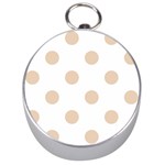Polka Dots - Pastel Brown on White Silver Compass