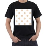 Polka Dots - Pastel Brown on White Men s T-Shirt (Black)