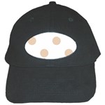 Polka Dots - Pastel Brown on White Black Cap