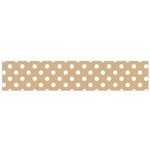 Polka Dots - White on Tan Brown Flano Scarf (Small)