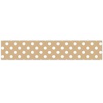 Polka Dots - White on Tan Brown Flano Scarf (Large)