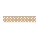 Polka Dots - White on Tan Brown Flano Scarf (Mini)