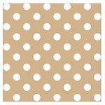 Polka Dots - White on Tan Brown Large Satin Scarf (Square)