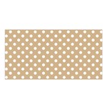 Polka Dots - White on Tan Brown Satin Shawl
