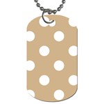 Polka Dots - White on Tan Brown Dog Tag (One Side)