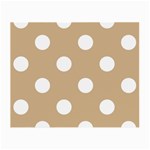Polka Dots - White on Tan Brown Small Glasses Cloth