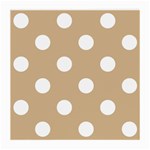 Polka Dots - White on Tan Brown Medium Glasses Cloth